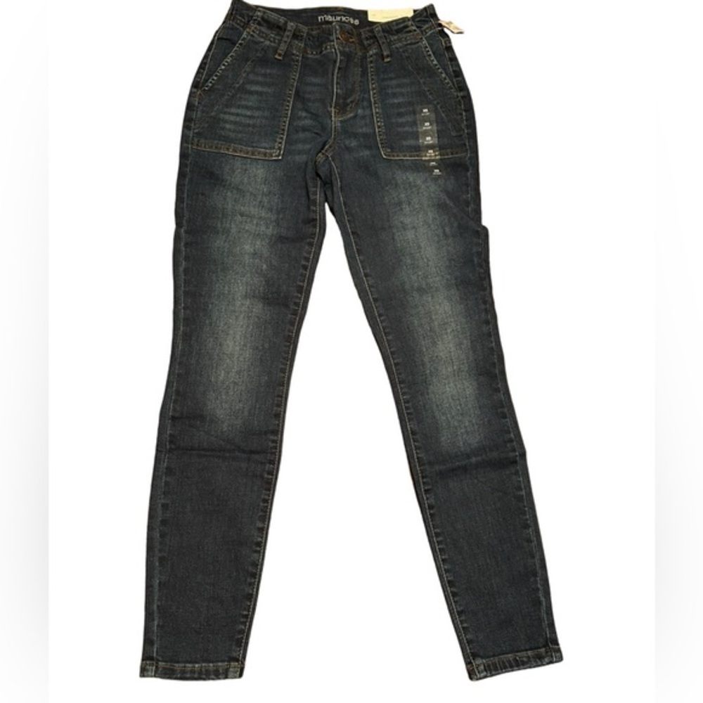 Maurices XS Short Denim Flex Jeggings Mid Rise Dark Wash Stretch NWT